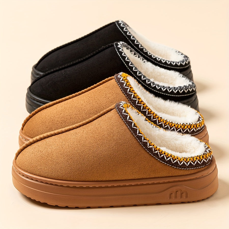 Women's Indoor and Outdoor Slippers-Solid Color Thick Sole Anti-slip Lightweight and Warm