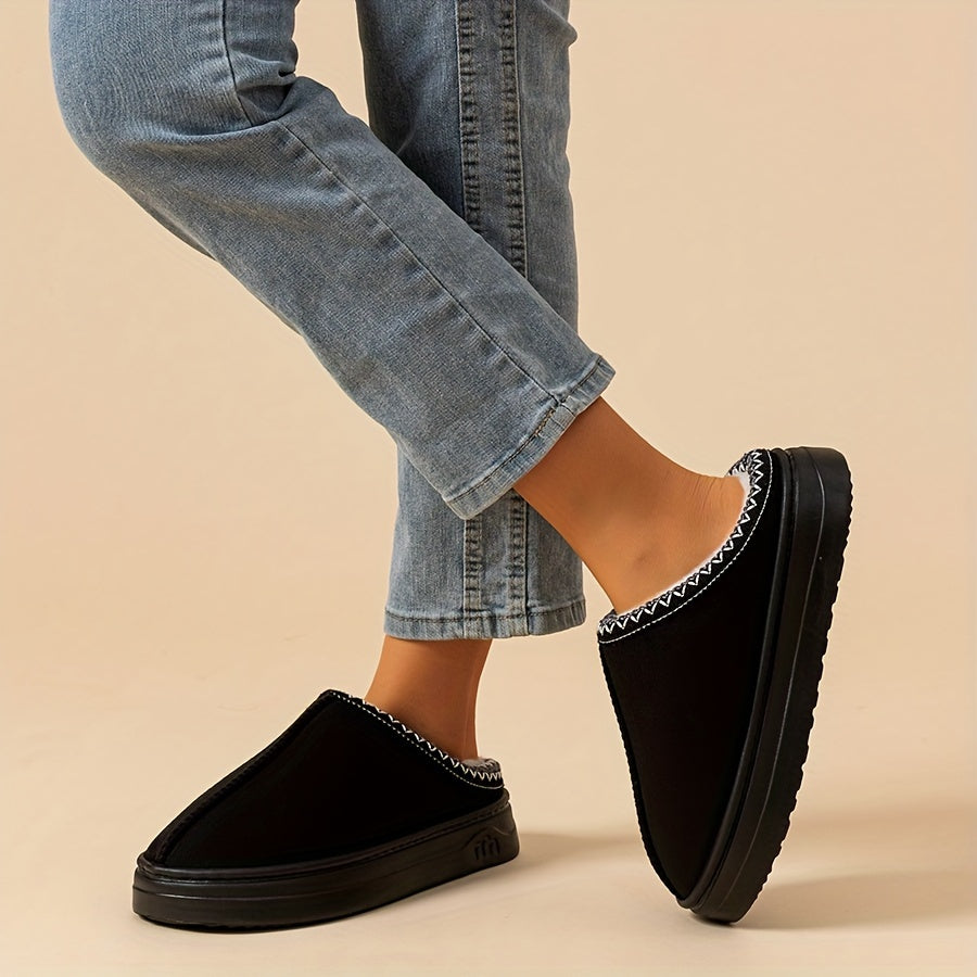 Women's Indoor and Outdoor Slippers-Solid Color Thick Sole Anti-slip Lightweight and Warm