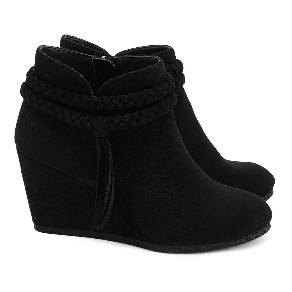 Women's wedge heel short boots, ankle boots