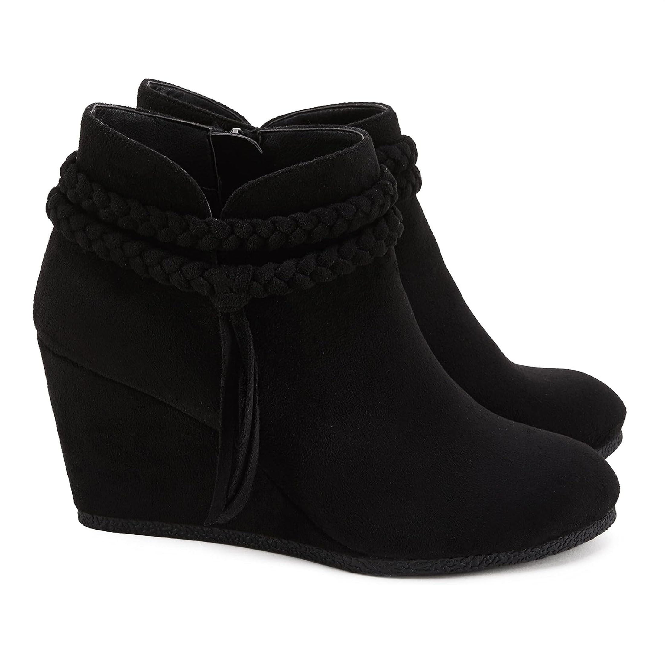Women's wedge heel short boots, ankle boots