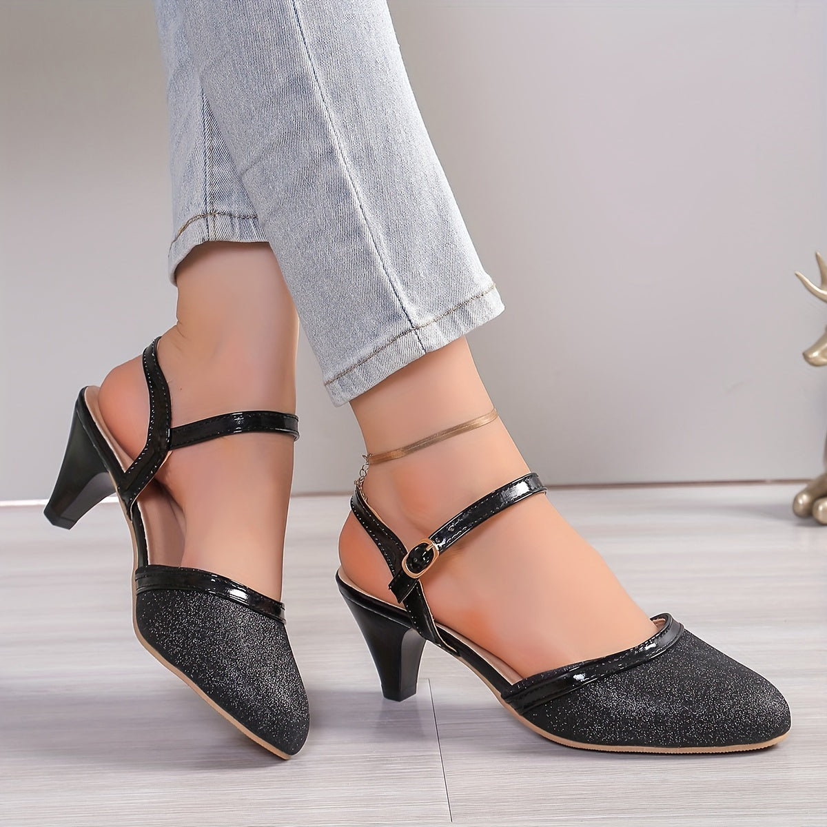 European and American Fashion Low Heels, Thick Heel Sandals