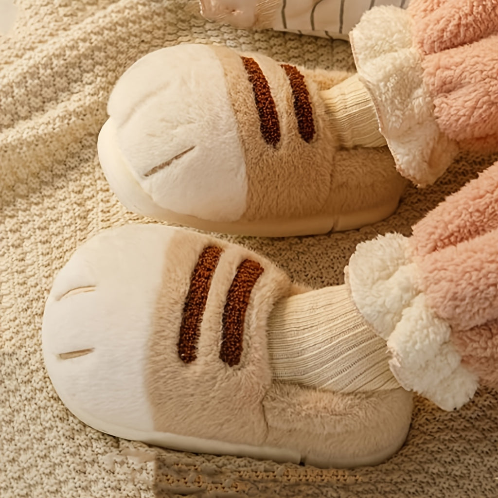 Women's Slippers- Cartoon Cat Paw