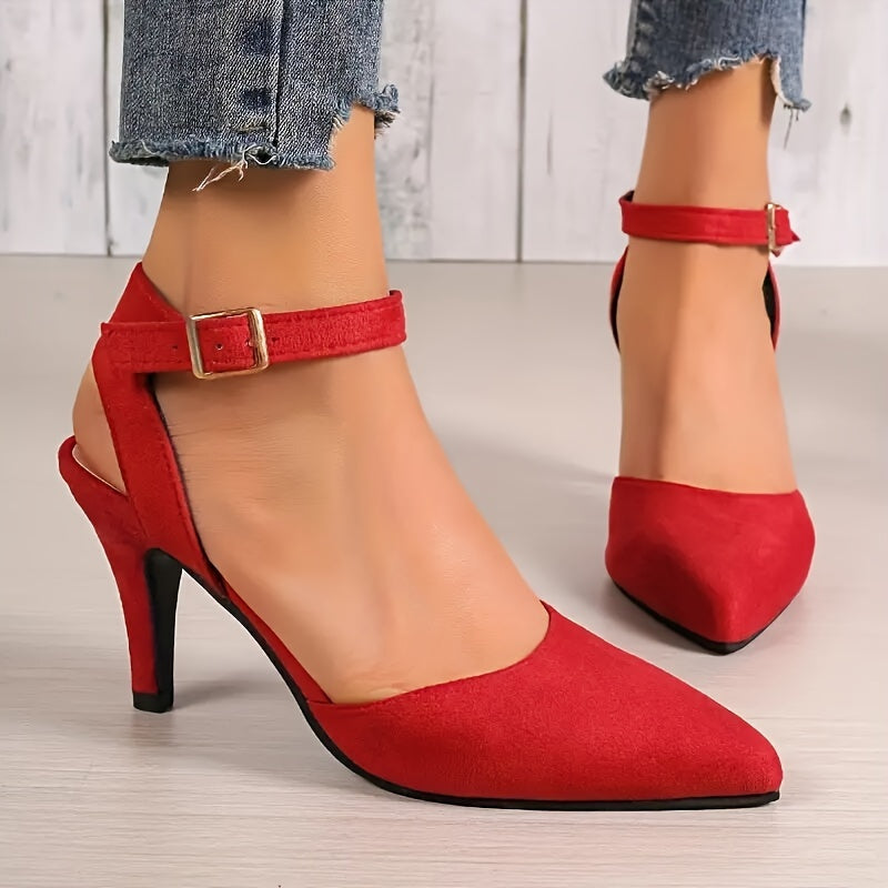 Women's Pointed Toe Ankle Strap Pumps