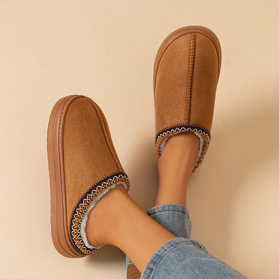 Women's Indoor and Outdoor Slippers-Solid Color Thick Sole Anti-slip Lightweight and Warm