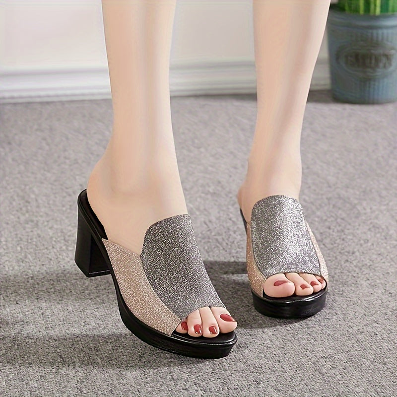 New Summer Women's Sandals With Thick High Heels, Fashionable And Versatile