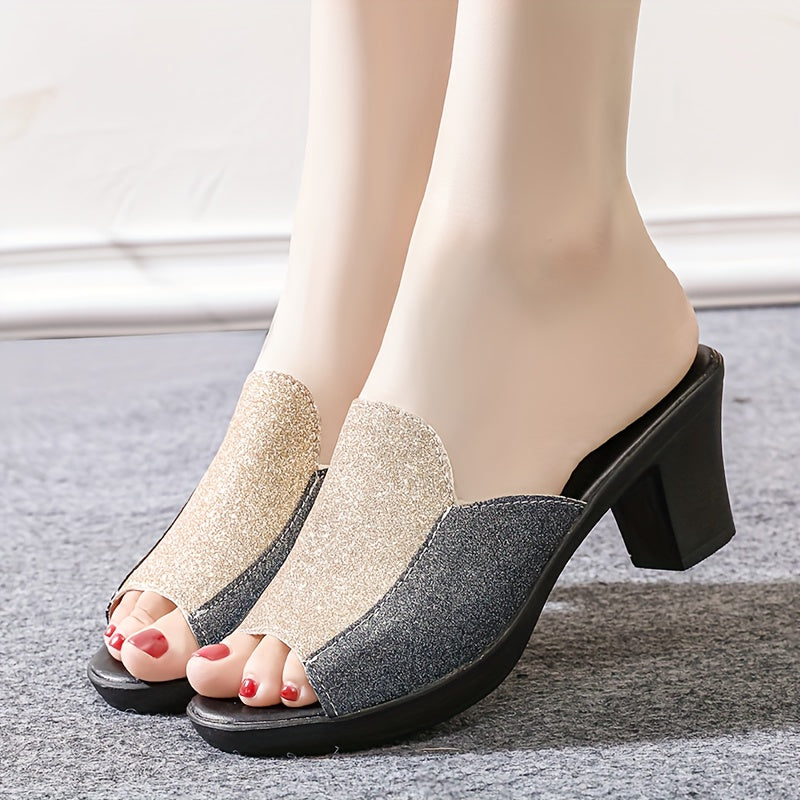 New Summer Women's Sandals With Thick High Heels, Fashionable And Versatile