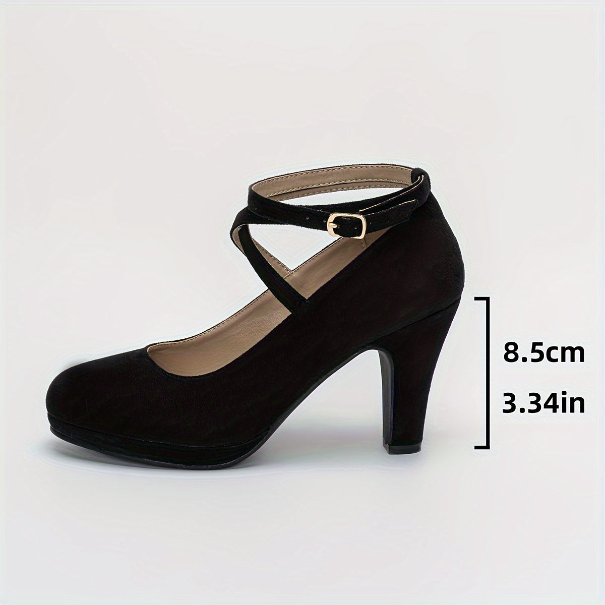 Women's elegant suede round toe pumps
