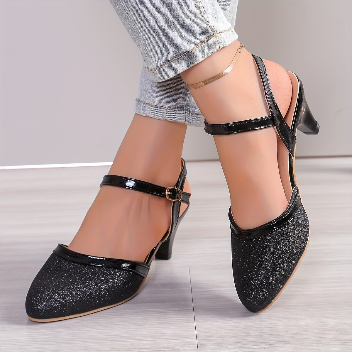 European and American Fashion Low Heels, Thick Heel Sandals