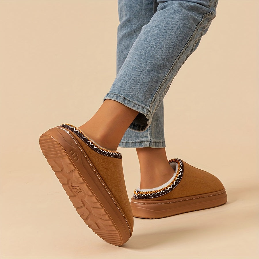 Women's Indoor and Outdoor Slippers-Solid Color Thick Sole Anti-slip Lightweight and Warm