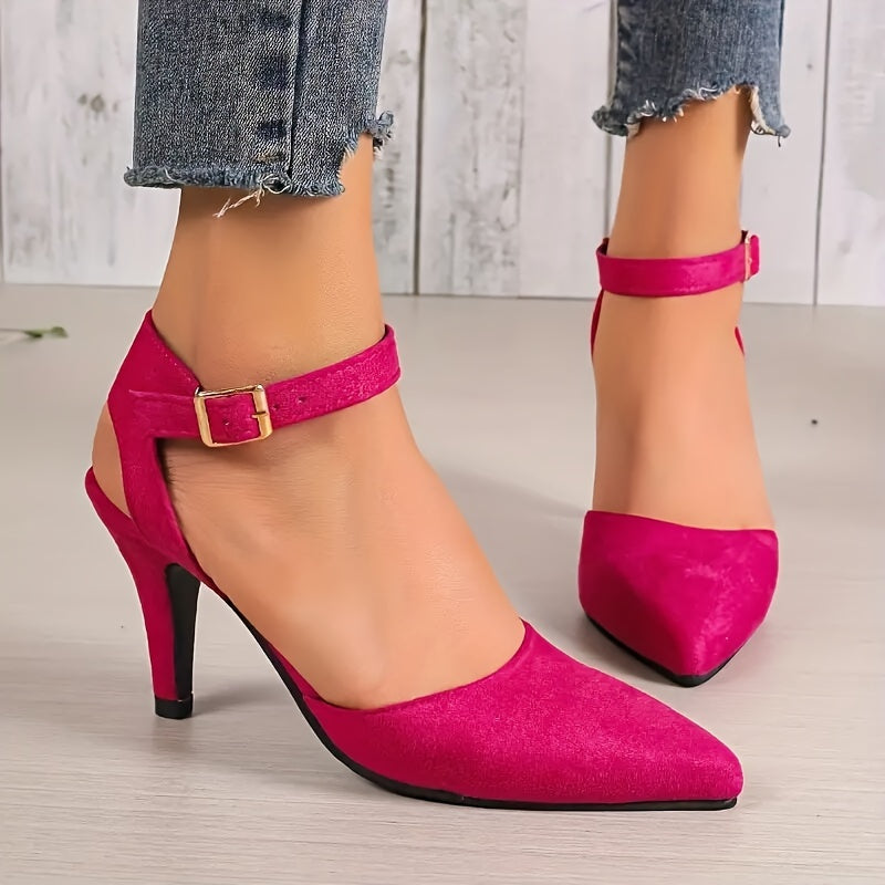 Women's Pointed Toe Ankle Strap Pumps