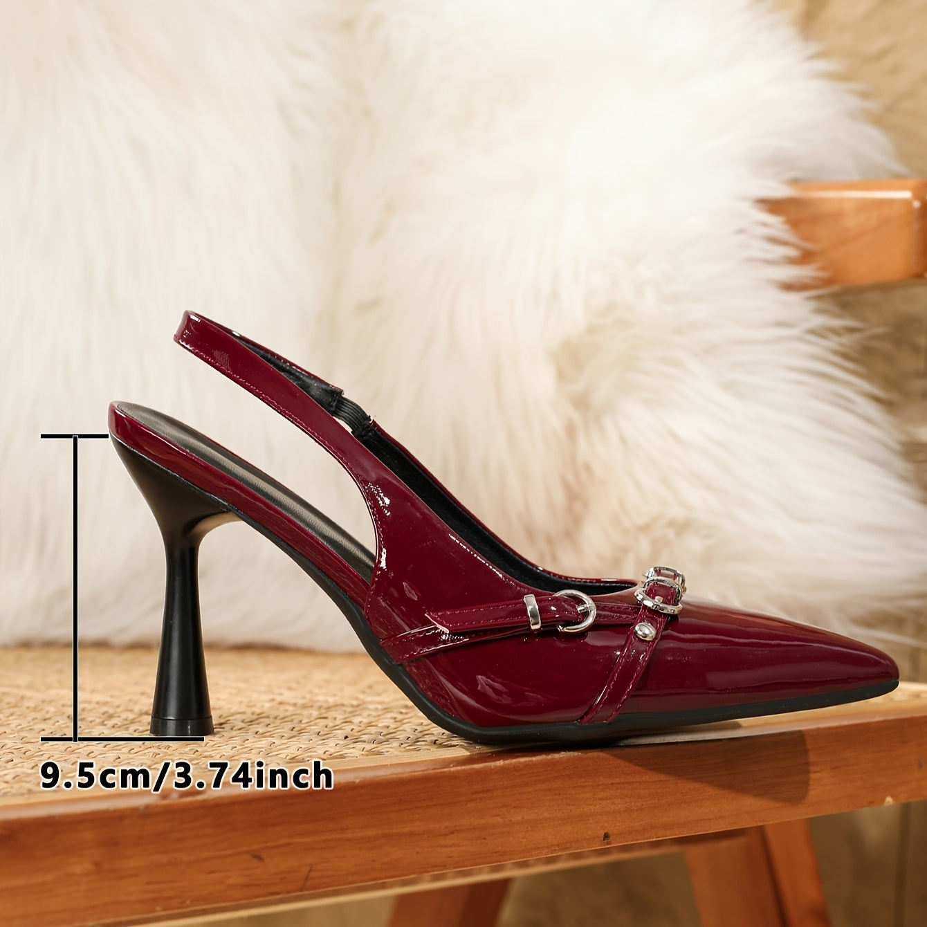 Women's Solid Color Elegant, Buckle Band Ankle Strap Banquet High Heels