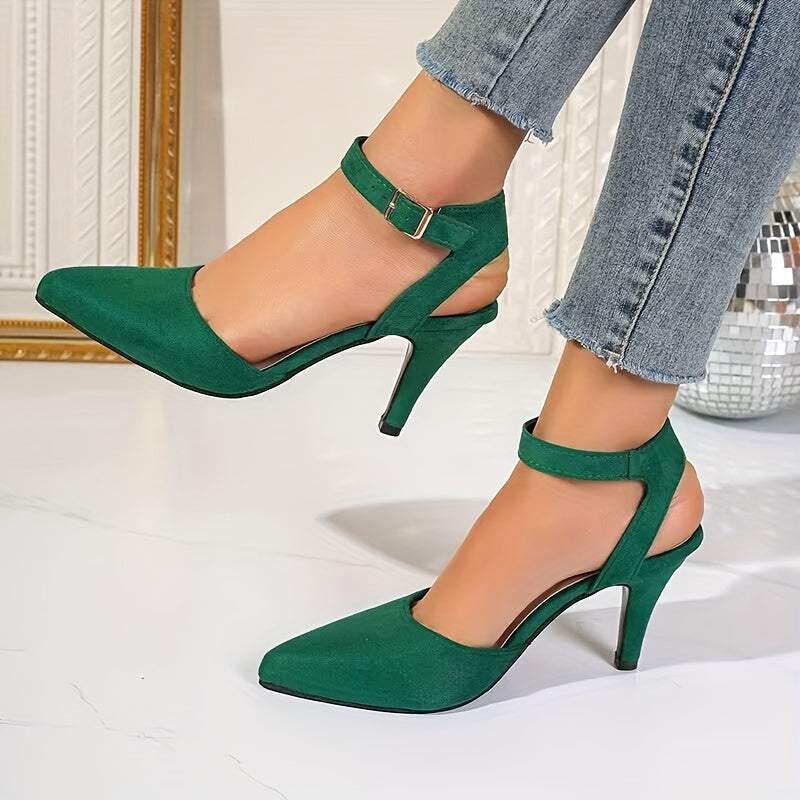 Women's Pointed Toe Ankle Strap Pumps