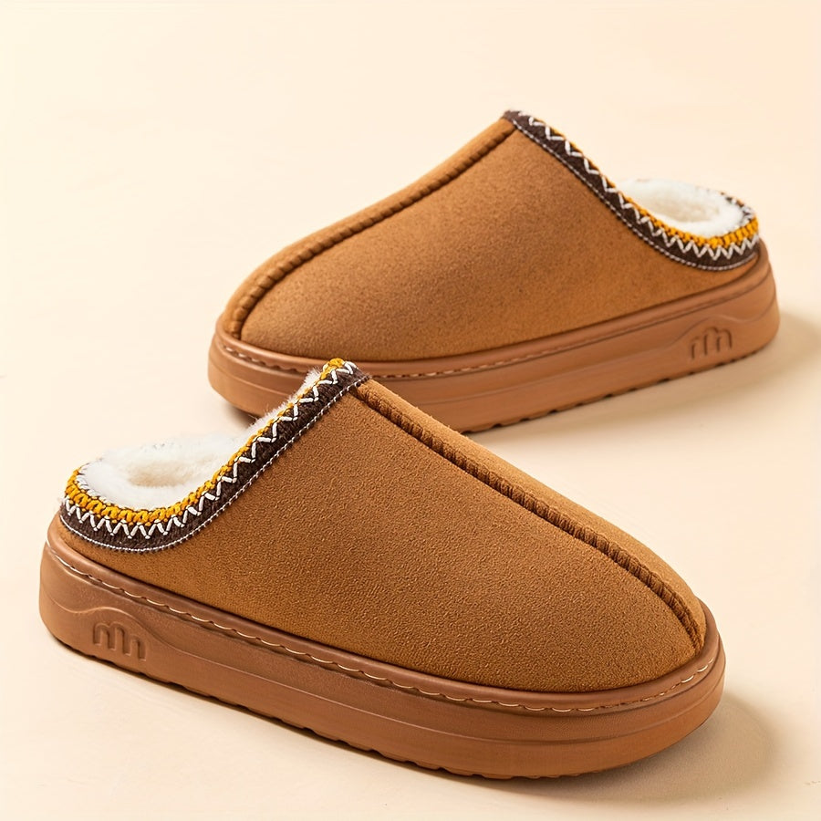 Women's Indoor and Outdoor Slippers-Solid Color Thick Sole Anti-slip Lightweight and Warm