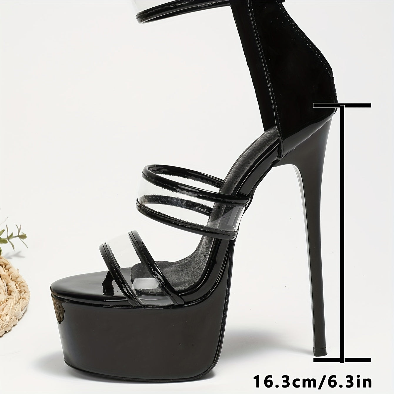 Women's Sexy Solid Color Stylish Sandals, Back Zipper Platform