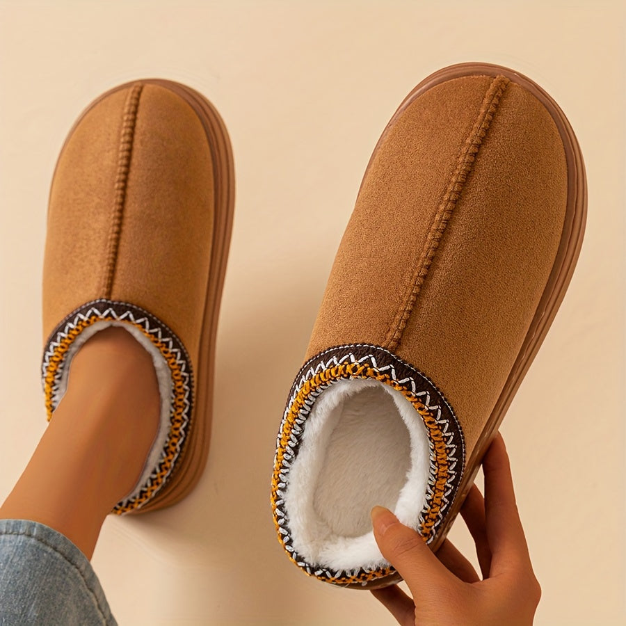 Women's Indoor and Outdoor Slippers-Solid Color Thick Sole Anti-slip Lightweight and Warm