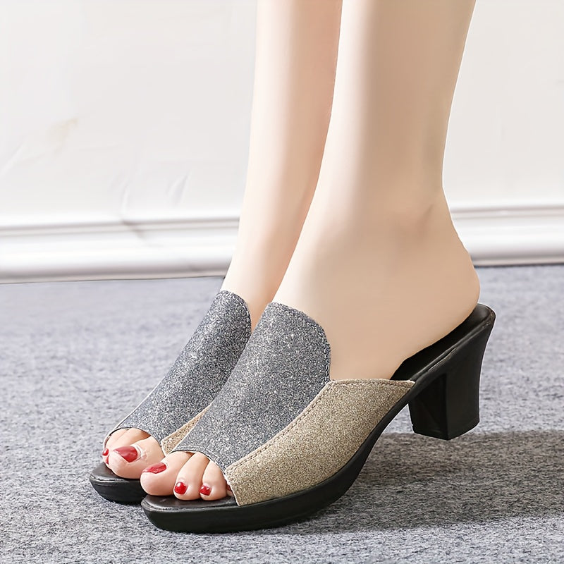New Summer Women's Sandals With Thick High Heels, Fashionable And Versatile
