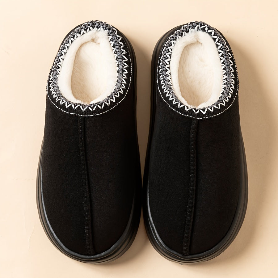 Women's Indoor and Outdoor Slippers-Solid Color Thick Sole Anti-slip Lightweight and Warm