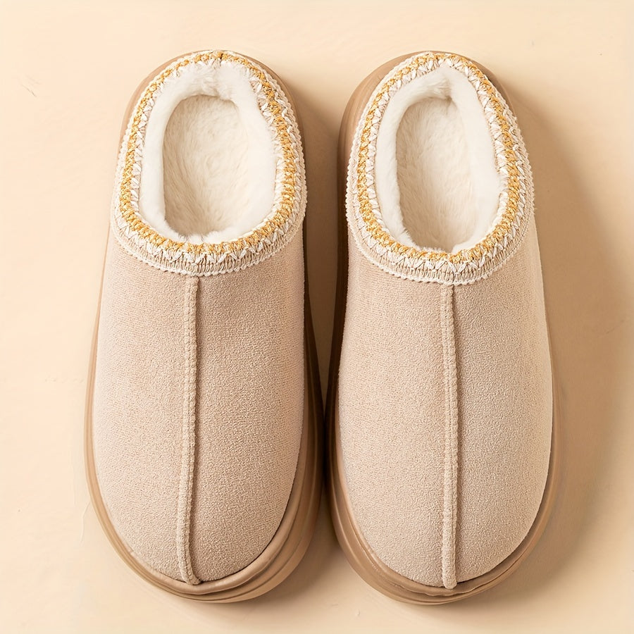 Women's Indoor and Outdoor Slippers-Solid Color Thick Sole Anti-slip Lightweight and Warm