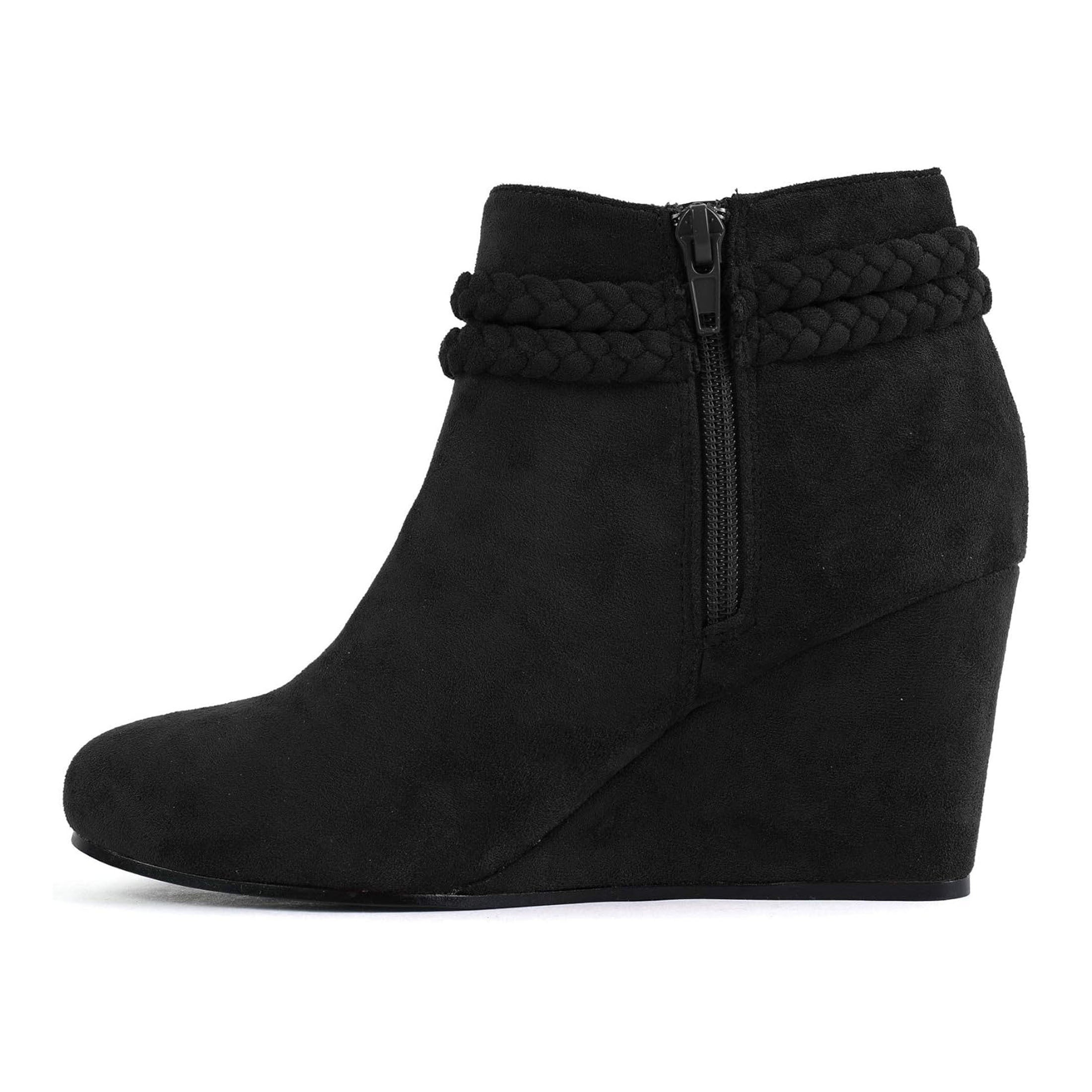 Women's wedge heel short boots, ankle boots