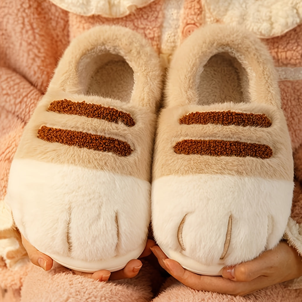 Women's Slippers- Cartoon Cat Paw