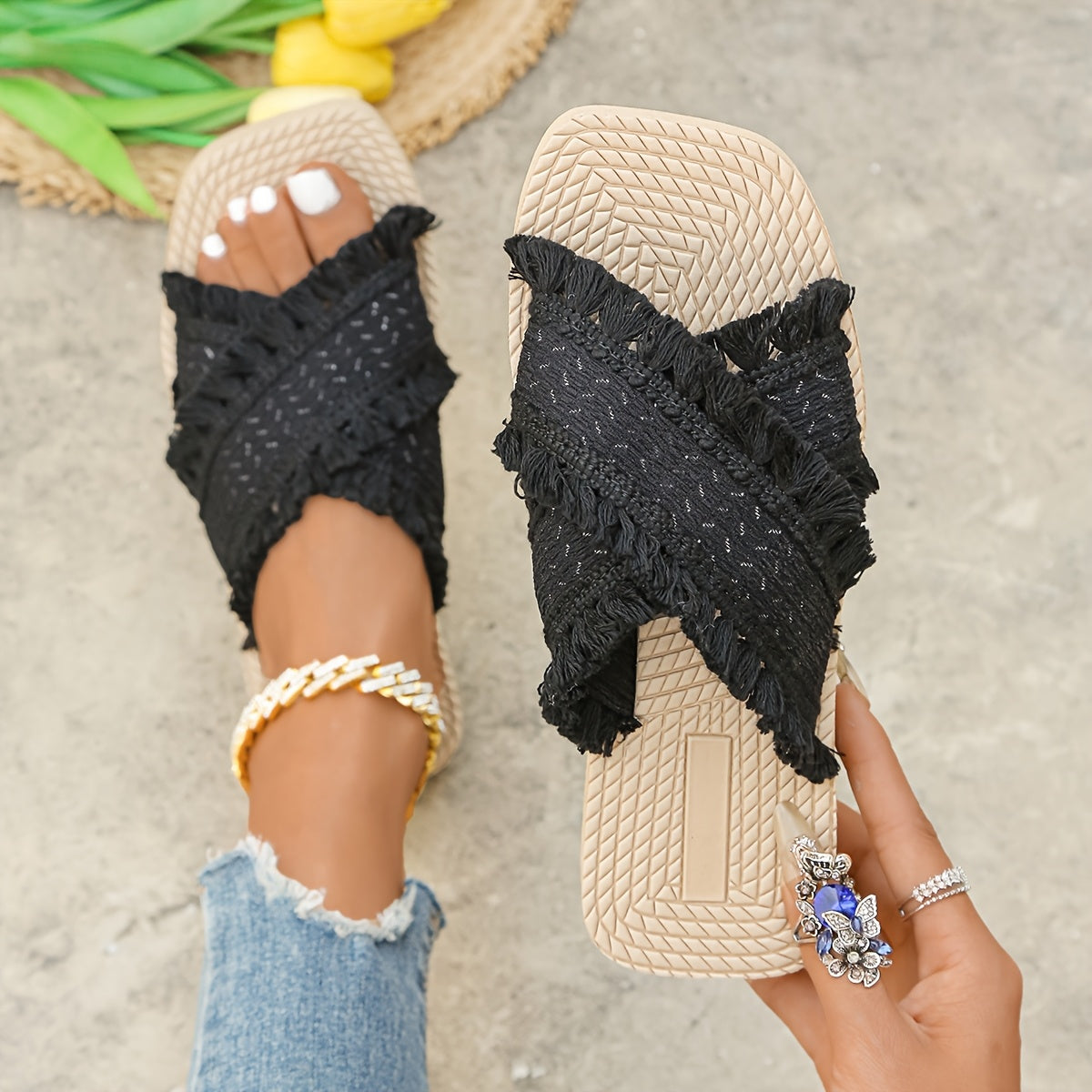 Perfect Spring And Summer Slip-On Women's Sandals