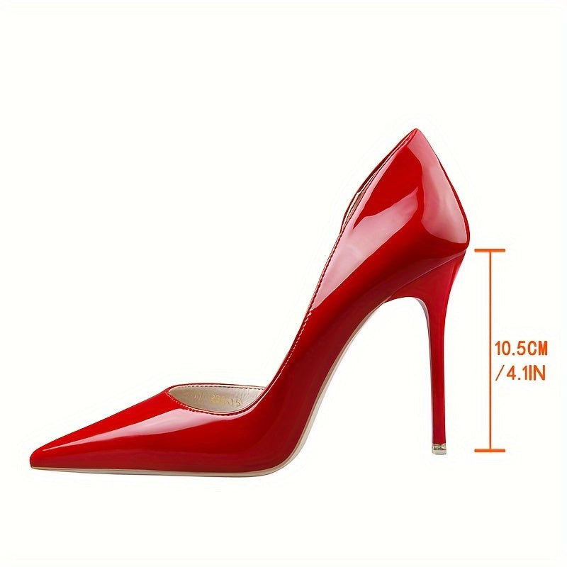 Women's Fashion Stiletto High Heels, Simple Elegant Pumps, Pointed Toe Hollow Sexy Slimming Shoes