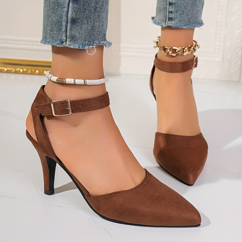 Women's Pointed Toe Ankle Strap Pumps